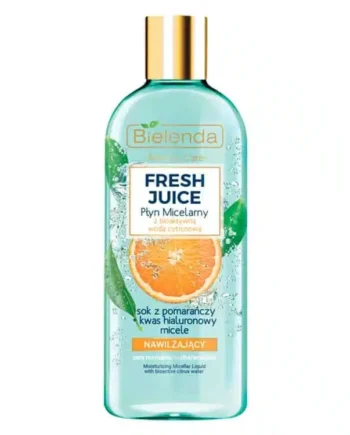 Agua micelar Bielenda Fresh Juice con naranja y ácido hialurónico para limpieza facial