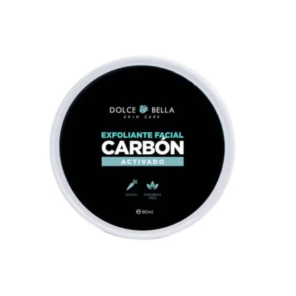 Exfoliante facial con carbón activado Dolce Bella para limpieza profunda