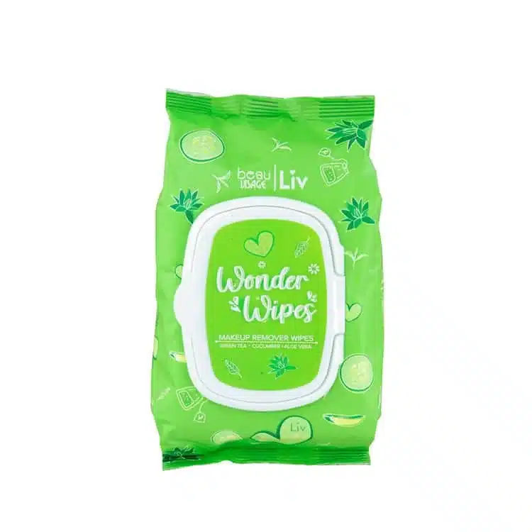 Toallitas desmaquillantes Beau Visage con té verde, pepino y aloe vera