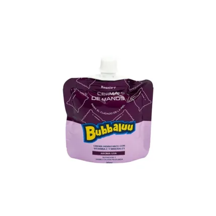 Crema de manos Bubbaluu de uva, ideal para hidratación y suavidad