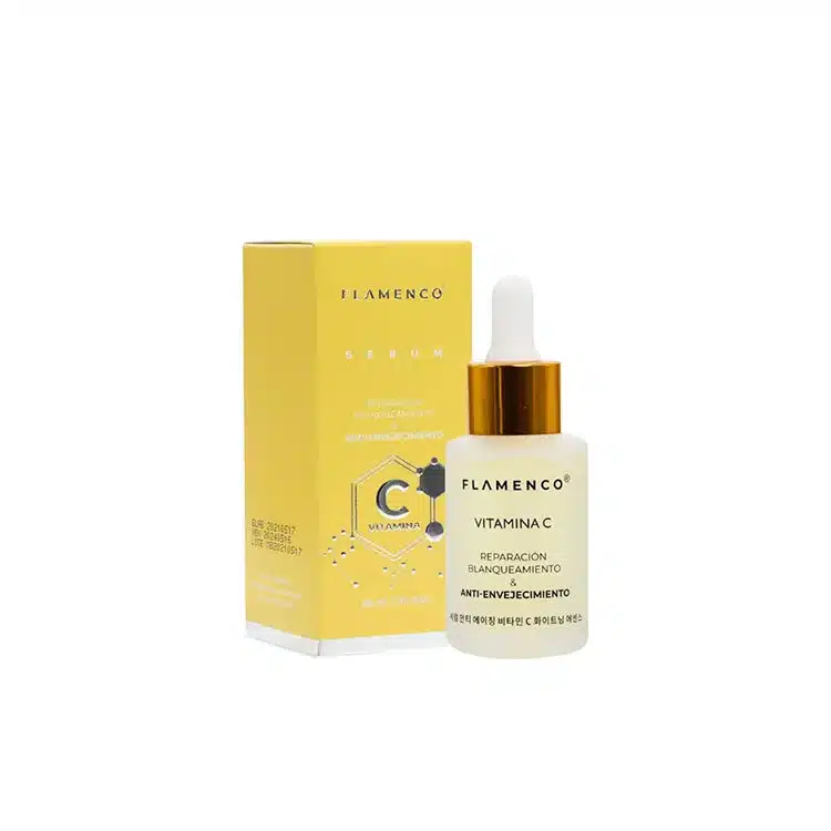 Sérum facial con vitamina C de Flamenco para restaurar la luminosidad de la piel.