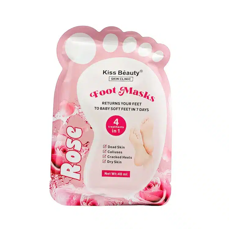 Mascarilla para pies Kissbeauty con aroma a rosas para hidratación profunda